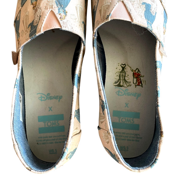 DISNEY x TOMS Women's Size 9.5 Pink Princess Aurora Sleeping Beauty Canvas Flats - Picture 3 of 6